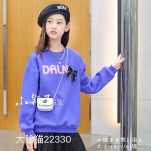 【台灣現貨】女大童加絨字母帶包衛衣