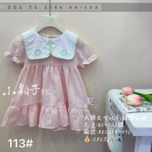 【台灣現貨】中小童大領史努比刺繡連衣裙