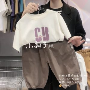 【台灣現貨】中大童字母CB韓系洗水棉T恤