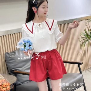 【台灣現貨】大童 織帶領女童套裝