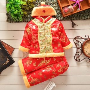 【台灣現貨】中小童中國風唐裝花紋套裝 拜年服 820001-180