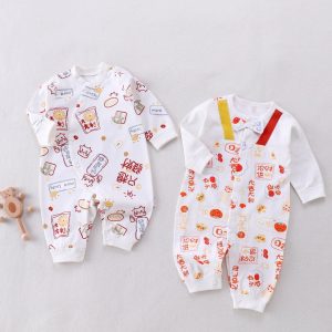 🔥【台灣現貨】🔥嬰幼兒 男女寶 只想發財 平安喜樂 四季純棉連體衣 哈衣 820006/7-150