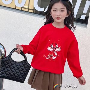 🔥【台灣現貨】🔥2024年 龍年 貼佈繡花立體龍一體絨年服衛衣 800022-155