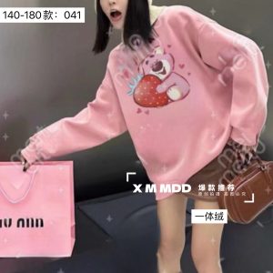 🔥【台灣現貨】🔥 女大童 青少年 草莓熊一體絨衛衣 120004-165