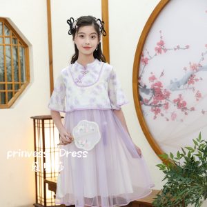 🔥【台灣現貨】🔥蒽貝紗珍珠盤扣花朵國風裙 550035-220